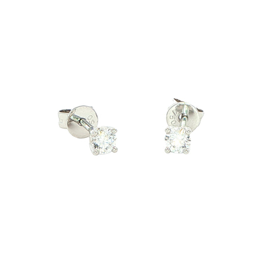 Round Brilliants Cut Diamond Solitaire Earrings - 0.30cts