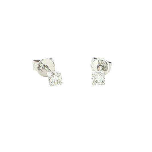 Round Brilliant Cut Diamond Solitaire Earrings - 0.20cts Gardiner Brothers