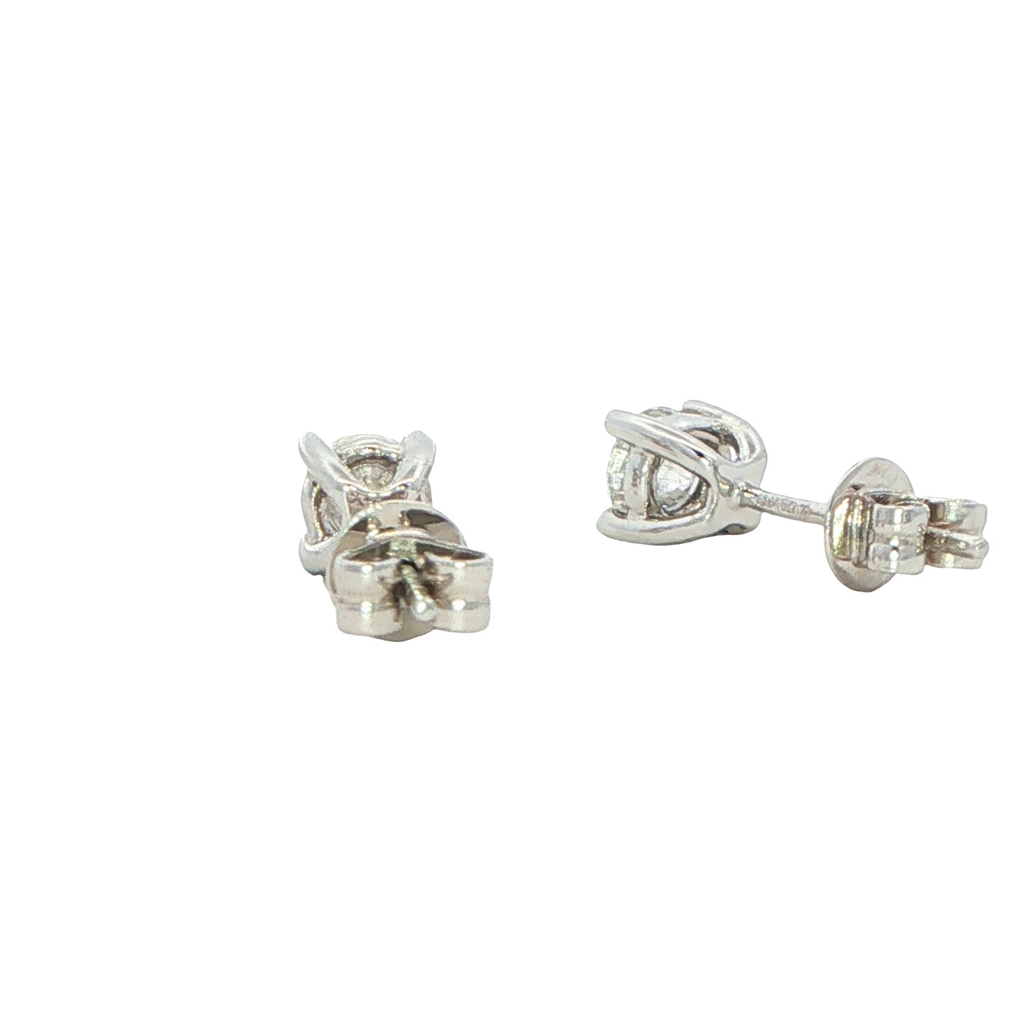 Round Brilliant Cut Diamond Solitaire Earrings - 0.70cts Gardiner Brothers