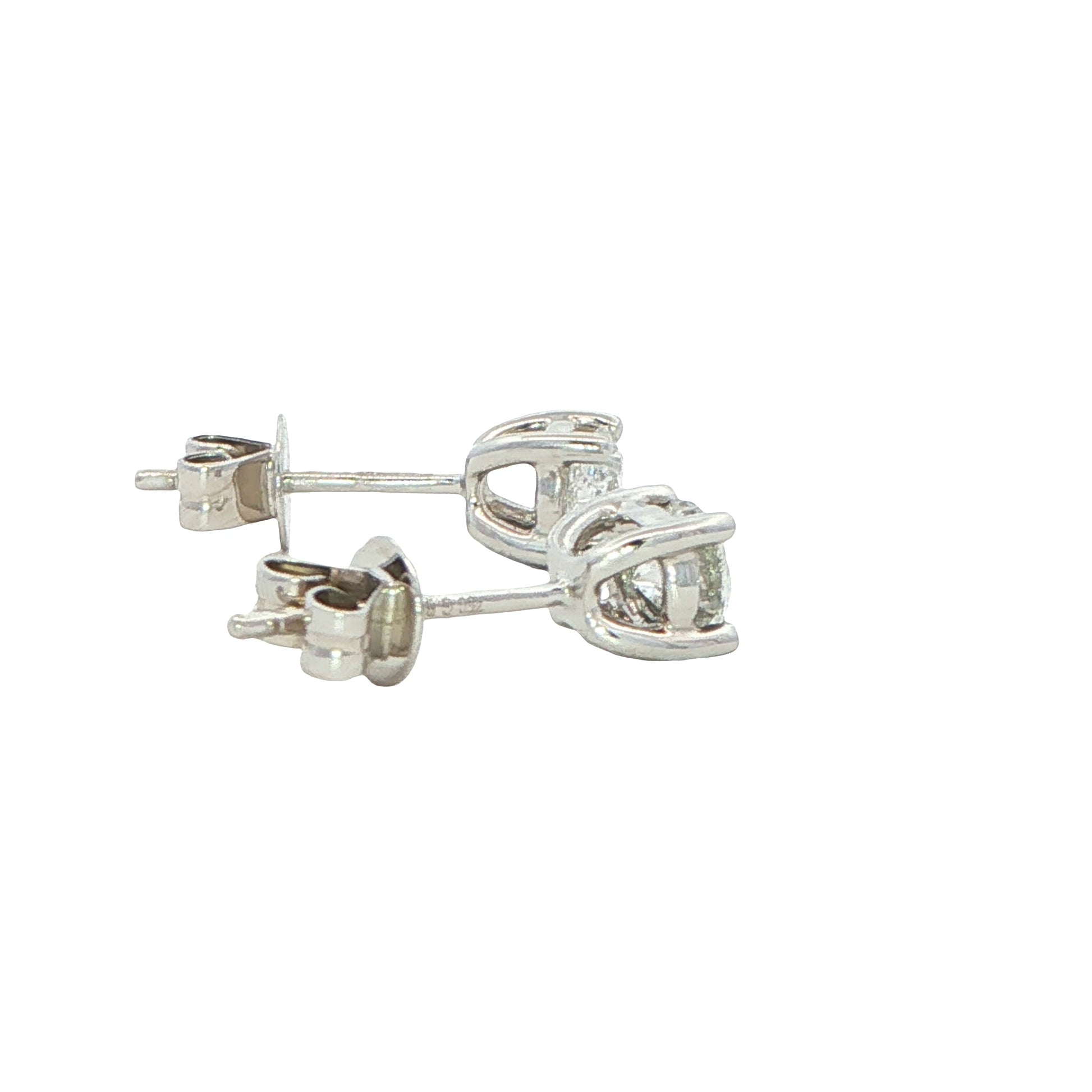 Round Brilliant Cut Diamond Solitaire Earrings - 0.70cts Gardiner Brothers