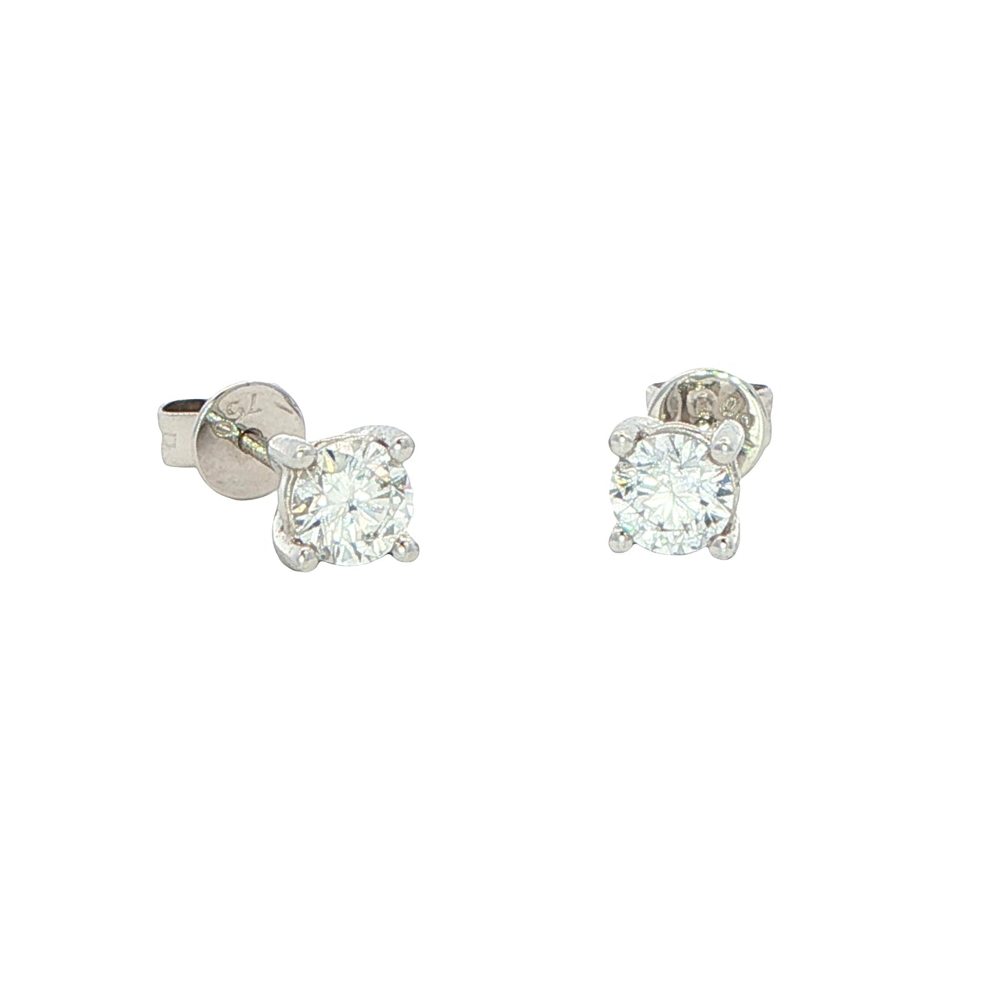 Round Brilliant Cut Diamond Solitaire Earrings - 0.70cts Gardiner Brothers