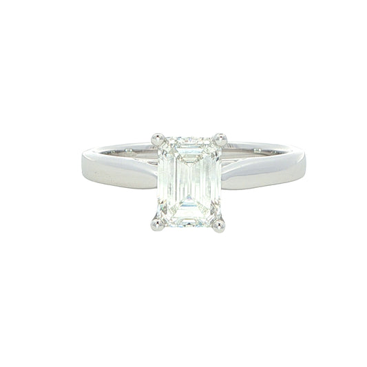 Emerald Cut Diamond Solitaire Ring - 1.21cts