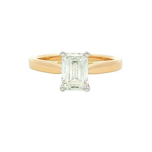 Emerald cut diamond solitaire ring - 1.20cts Gardiner Brothers