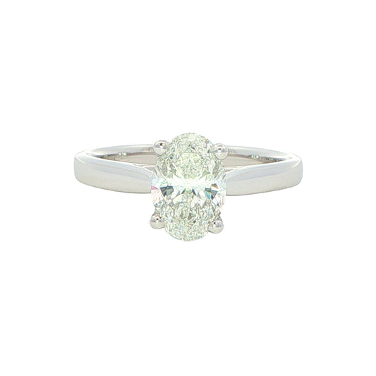 Oval shaped diamond solitaire ring - 1.20cts