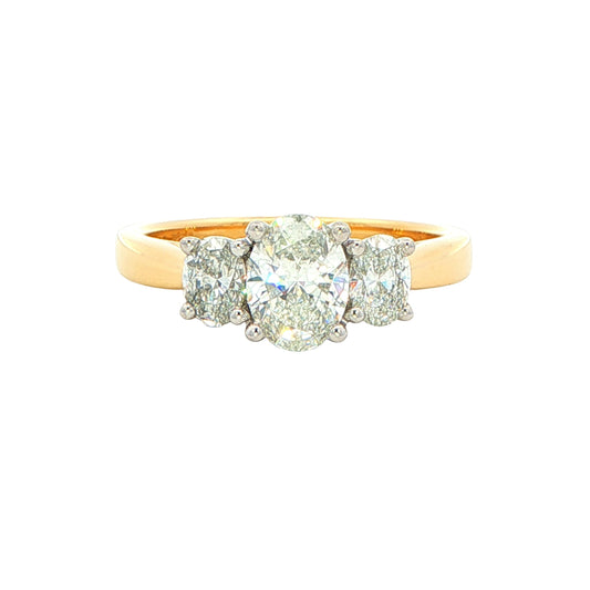 Oval Shaped Diamond 3 Stone Ring - 1.18cts Gardiner Brothers