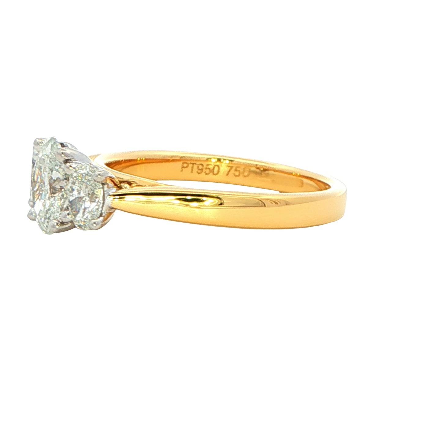 Oval Shaped Diamond 3 Stone Ring - 1.18cts