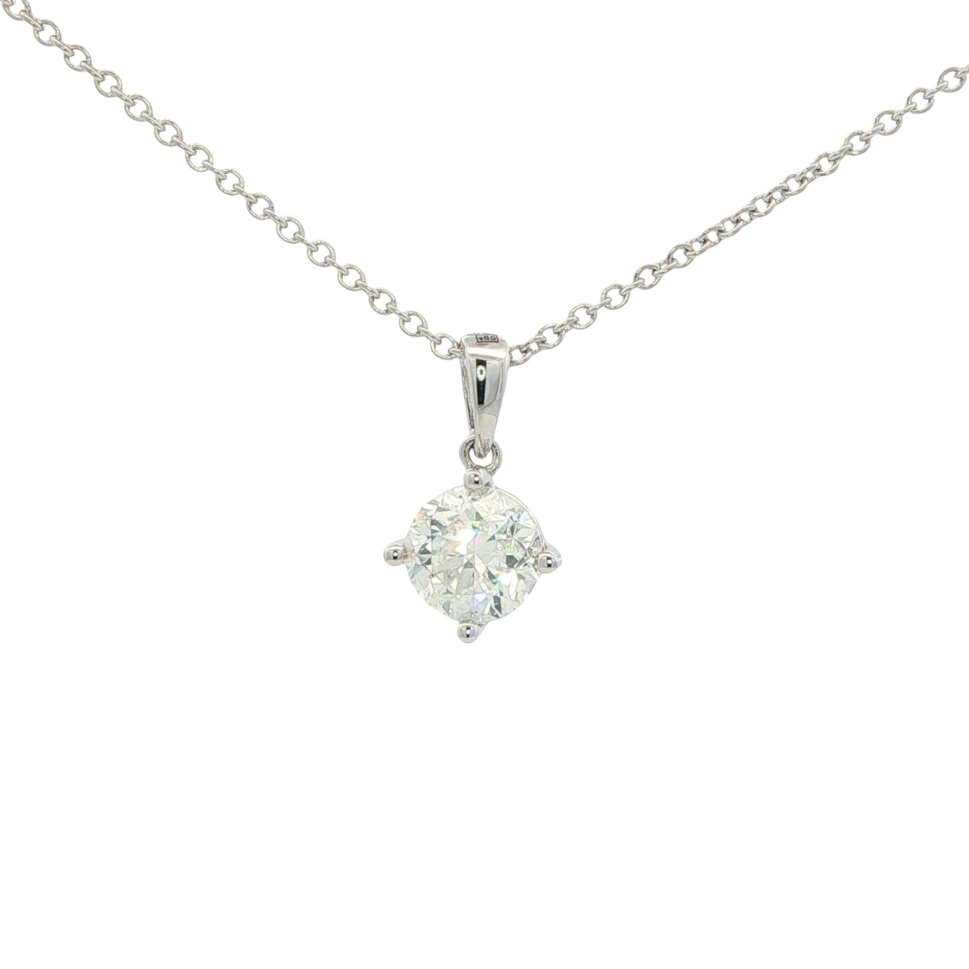 Round Brilliant Cut Diamond Solitaire Pendant - 1.50cts Gardiner Brothers