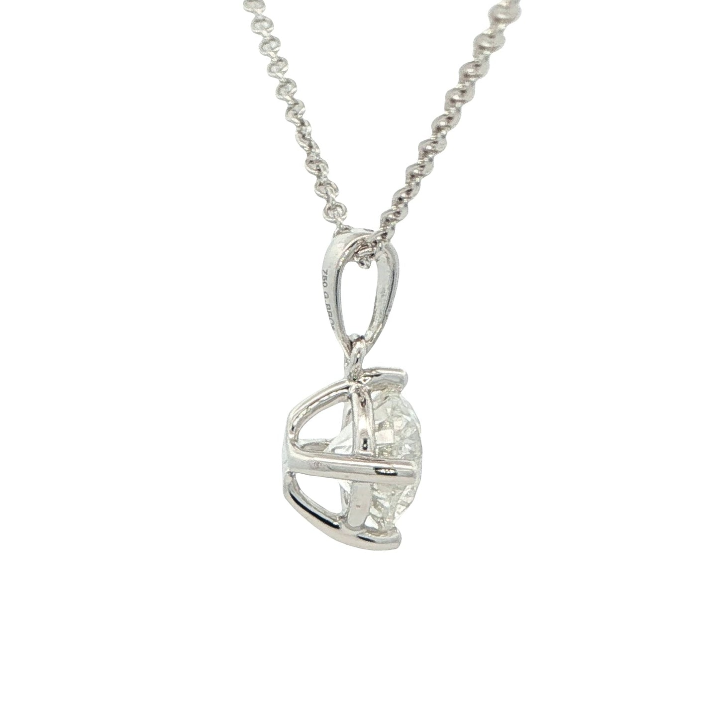 Round Brilliant Cut Diamond Solitaire Pendant - 1.50cts Gardiner Brothers