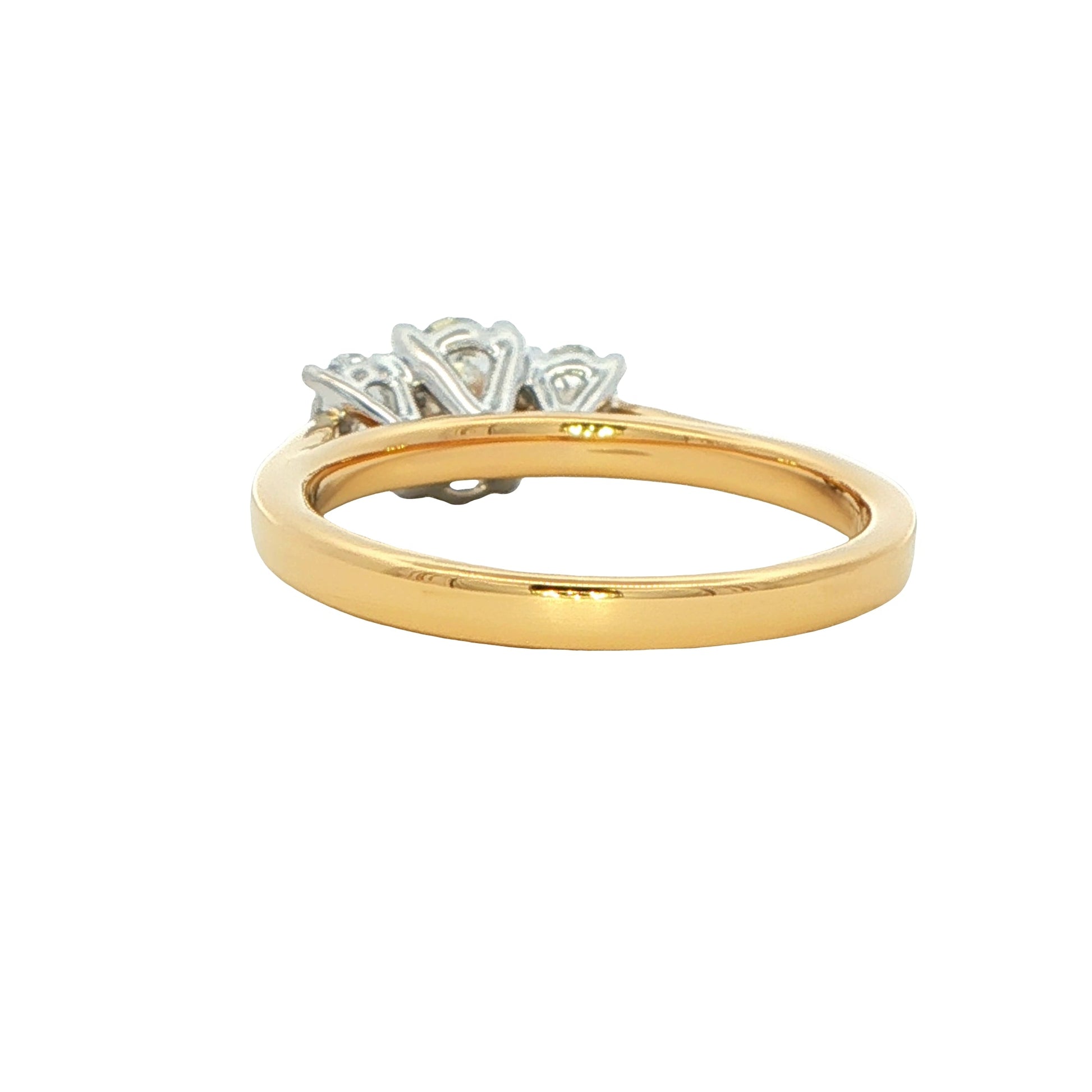 Yellow Gold Oval Shaped Diamond 3 Stone Ring - 0.90cts Gardiner Brothers