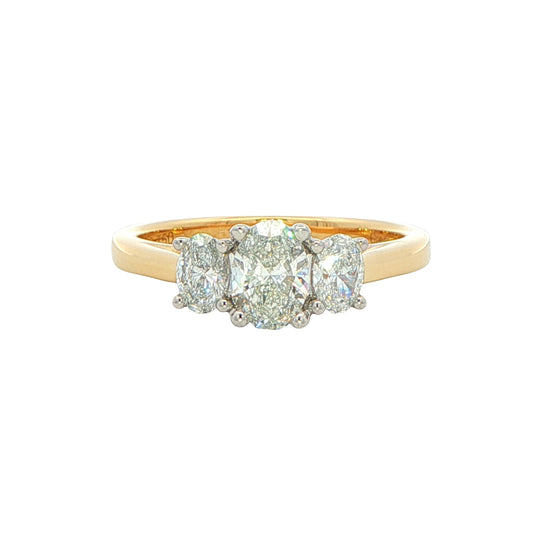 Oval Shaped Diamond 3 Stone Ring - 0.90cts Gardiner Brothers