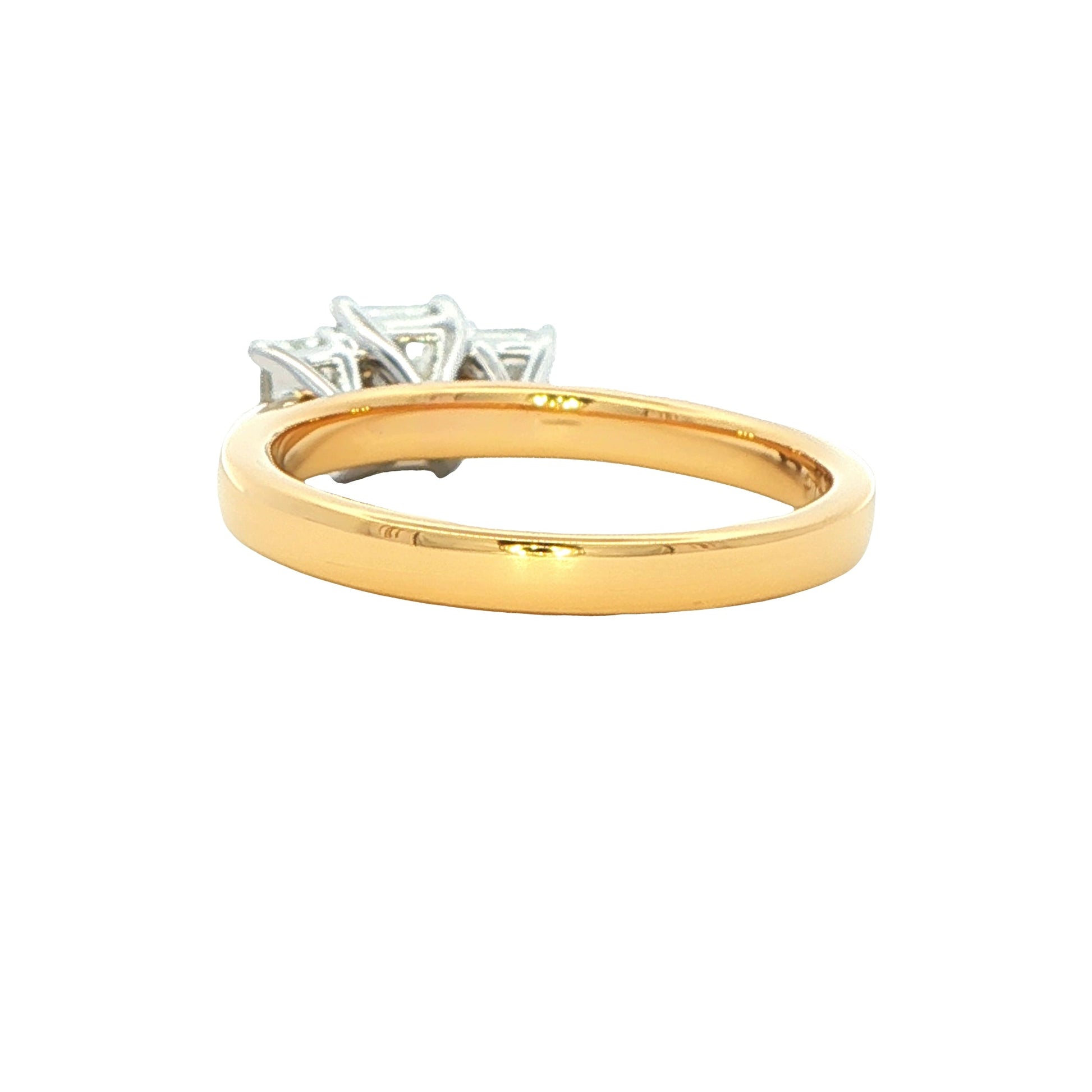 Yellow Gold Radiant Cut Diamond 3 Stone Ring - 0.90cts Gardiner Brothers