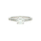 Round brilliant cut diamond solitaire ring with diamond set shoulders - 0.95cts