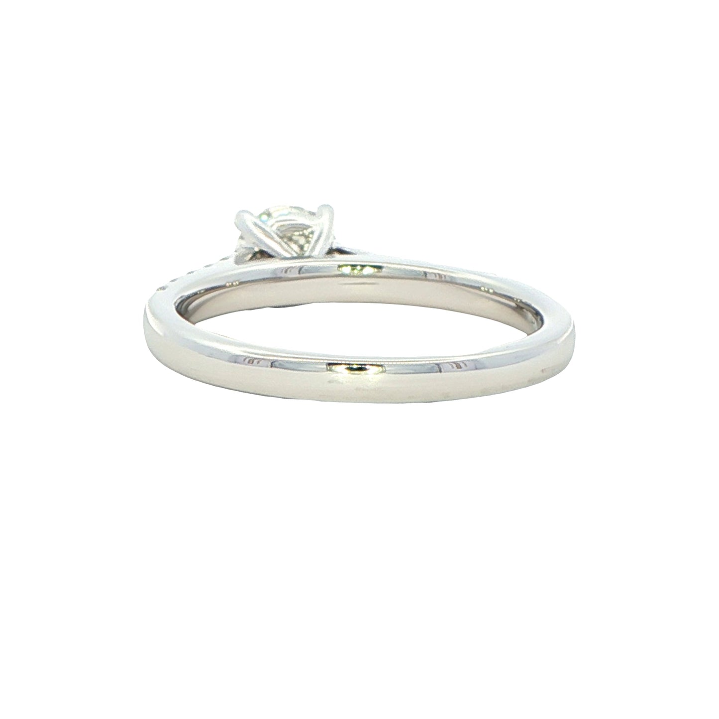 Platinum Round brilliant cut diamond solitaire ring with diamond set shoulders - 0.95cts Gardiner Brothers
