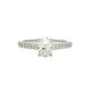 Oval shaped diamond solitaire with round brilliant cut diamond set shoulders - 0.95cts