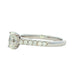 Oval shaped diamond solitaire with round brilliant cut diamond set shoulders - 0.95cts