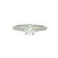 Round Brilliant cut dimaond solitaire ring with diamond set shoulders - 0.75cts
