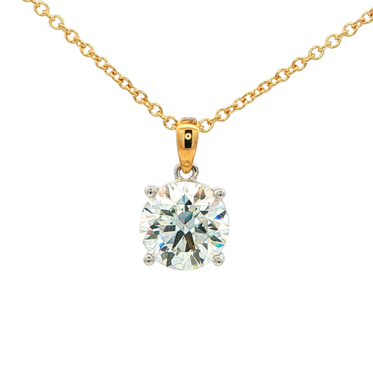 Lab Grown round brilliant cut diamond pendant - 2.29cts Gardiner Brothers