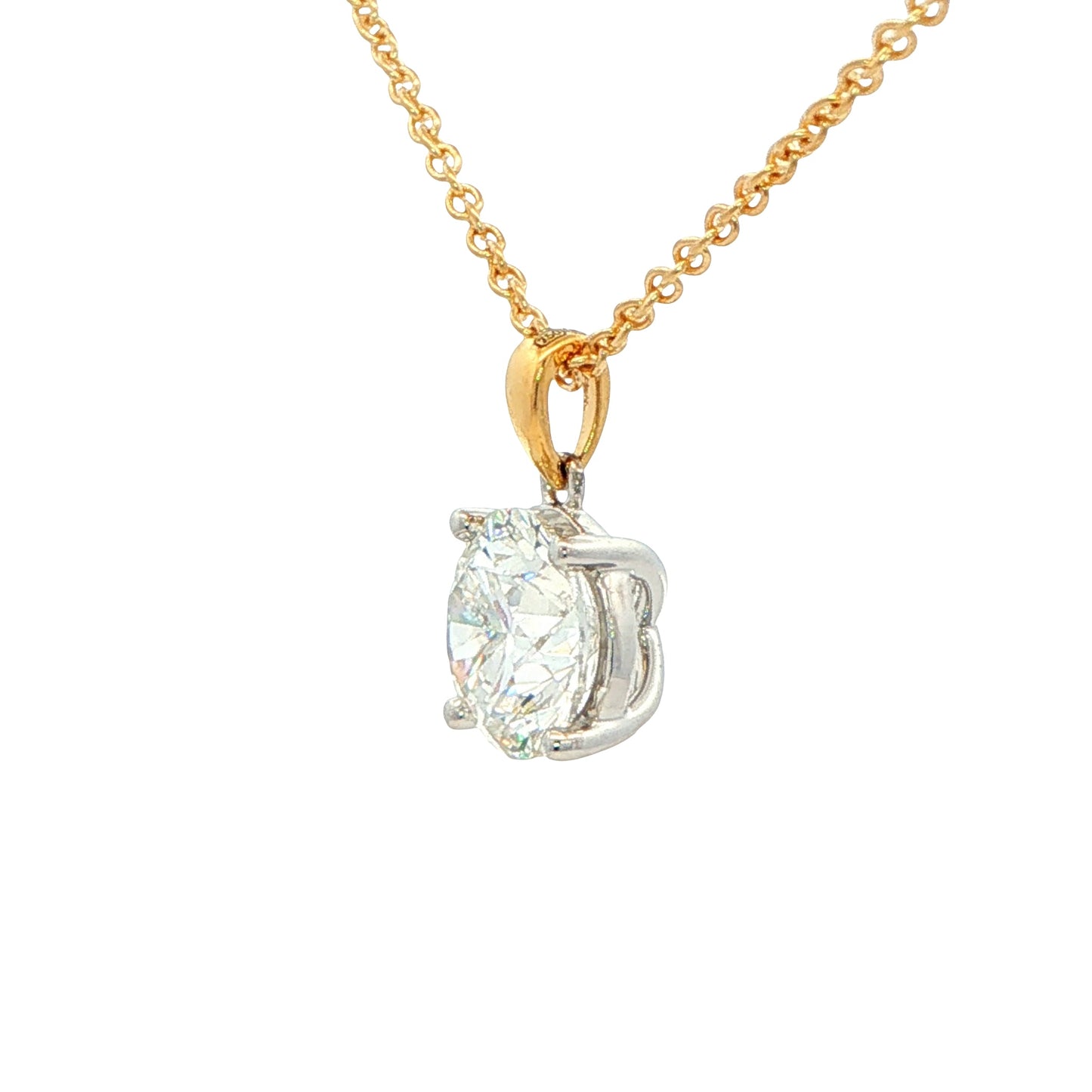 Lab Grown round brilliant cut diamond pendant - 2.29cts