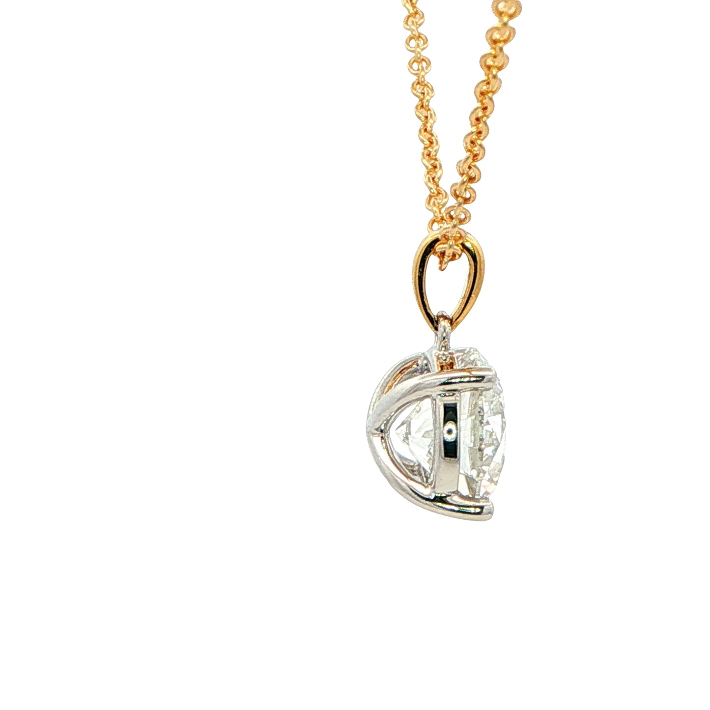 Lab Grown round brilliant cut diamond pendant - 2.29cts