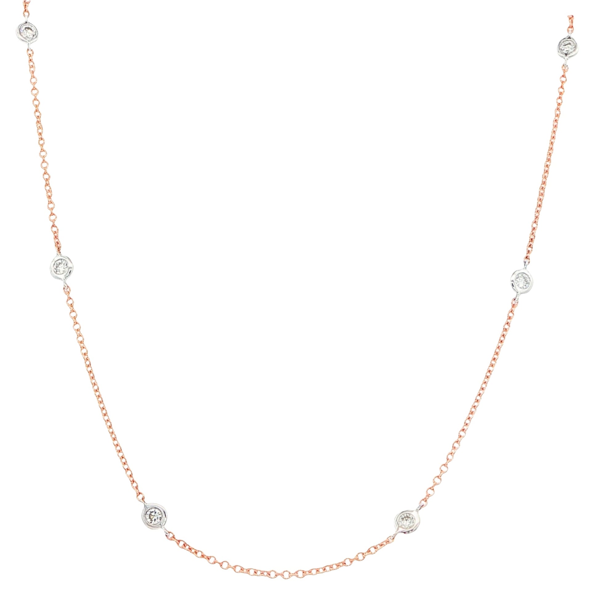 Rose and white gold "yard of diamond" style necklet Gardiner Brothers