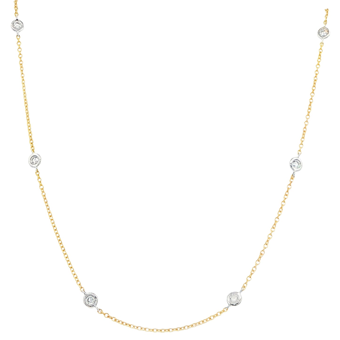 Yellow and white gold "yard of diamonds" style necklet Gardiner Brothers