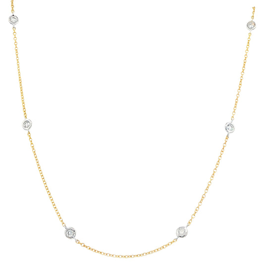Yellow and white gold "yard of diamonds" style necklet Gardiner Brothers