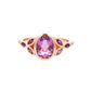 Amethyst Cluster and Diamond Vintage Style Dress Ring