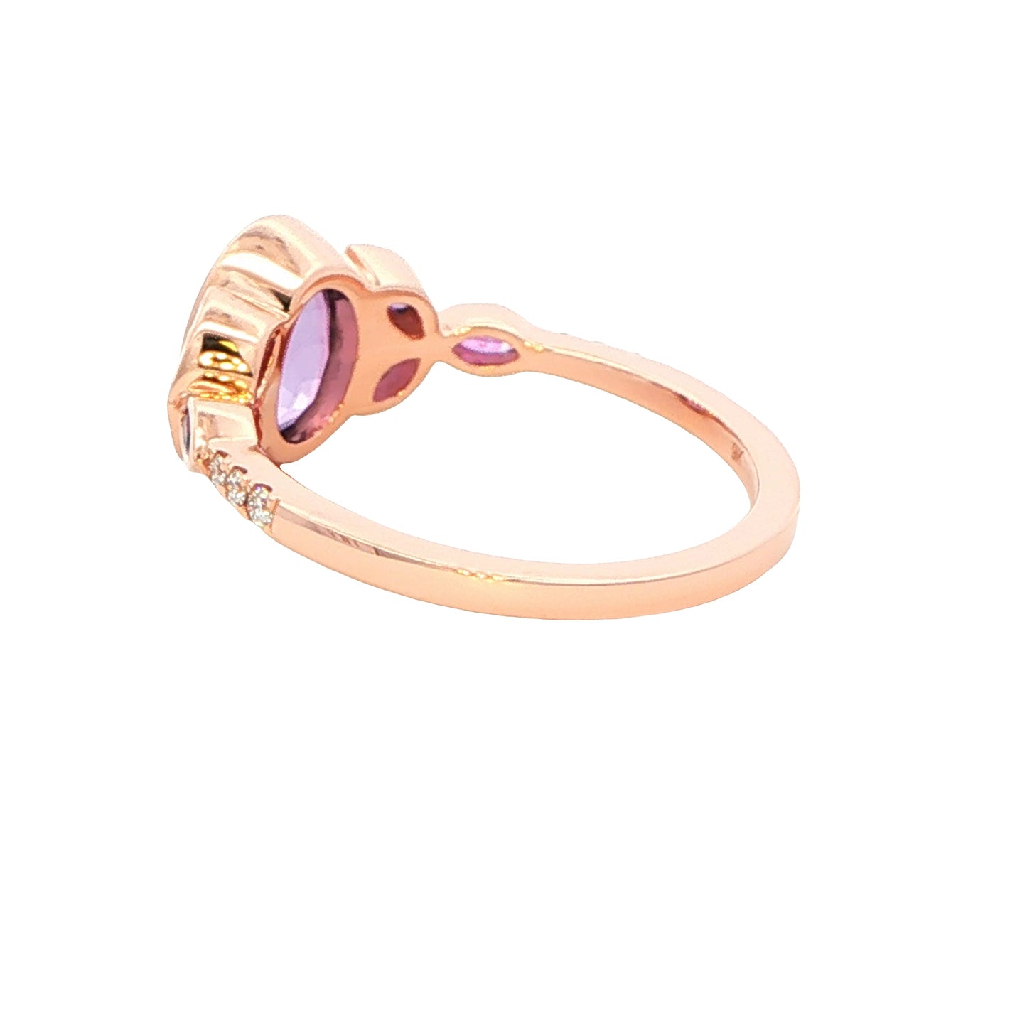 Amethyst Cluster and Diamond Vintage Style Dress Ring Gardiner Brothers