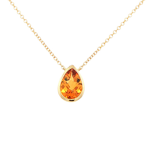 Pear Shaped Citrine Pendant