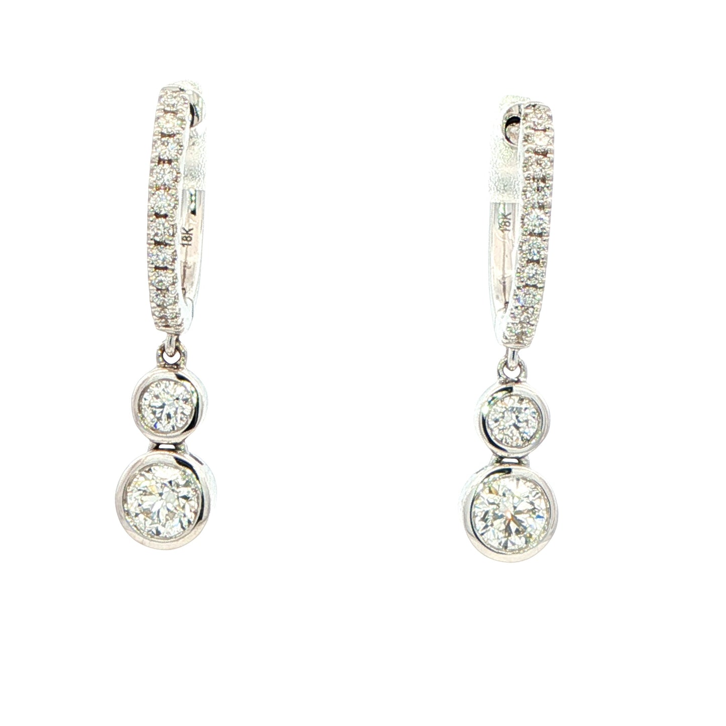 Diamond Hop earrings with a diamond drop