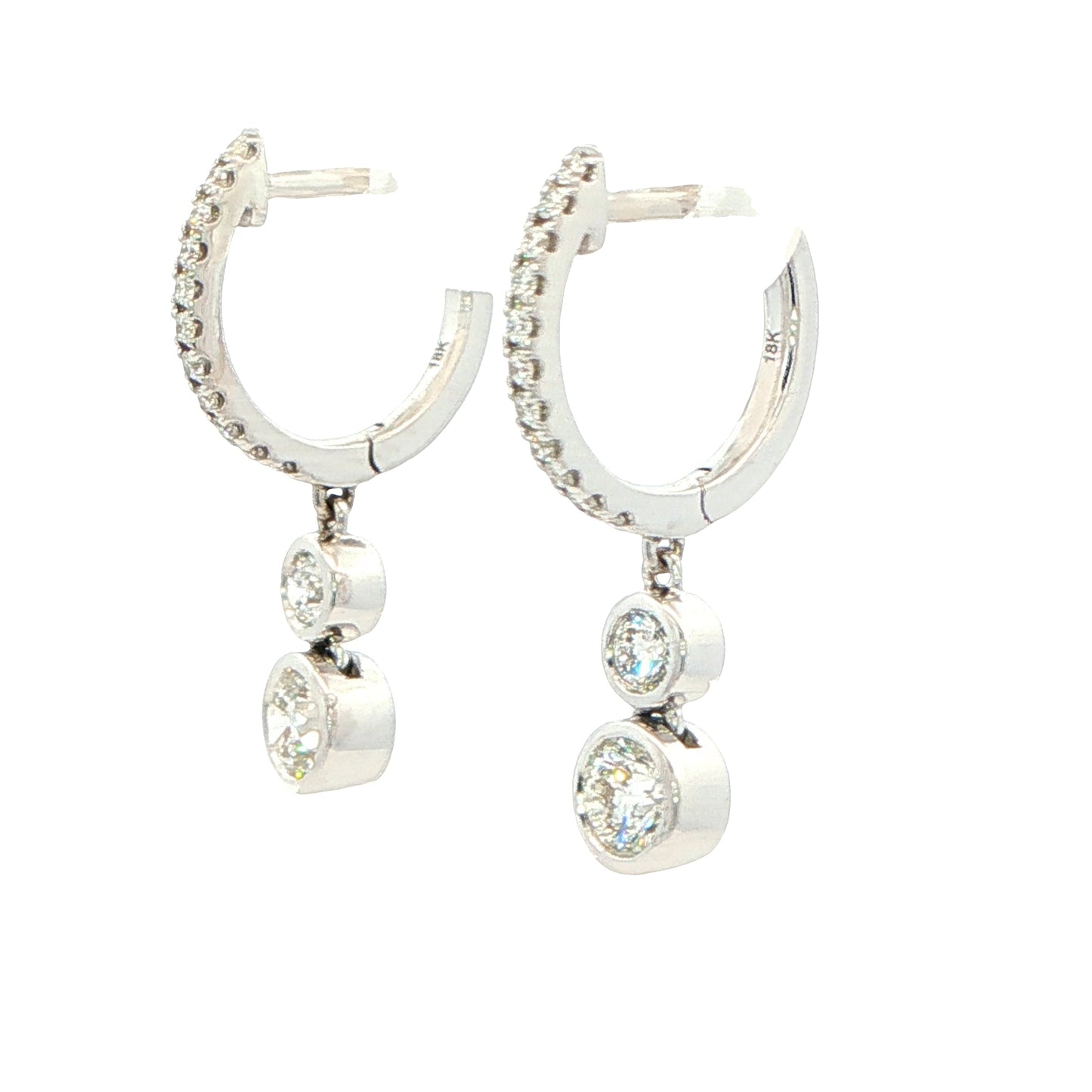 Diamond Hop earrings with a diamond drop