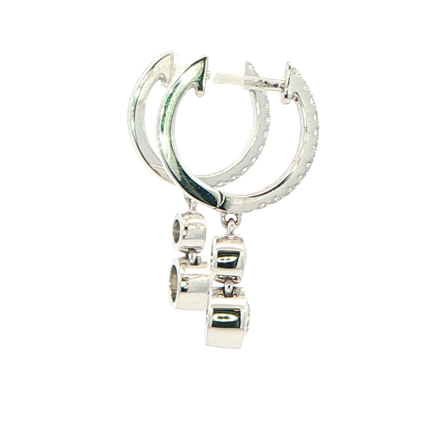 Diamond Hop earrings with a diamond drop