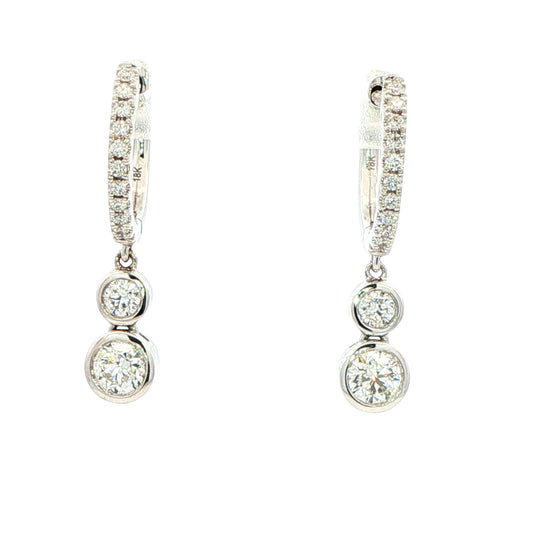 Diamond Hop earrings with a diamond drop Gardiner Brothers