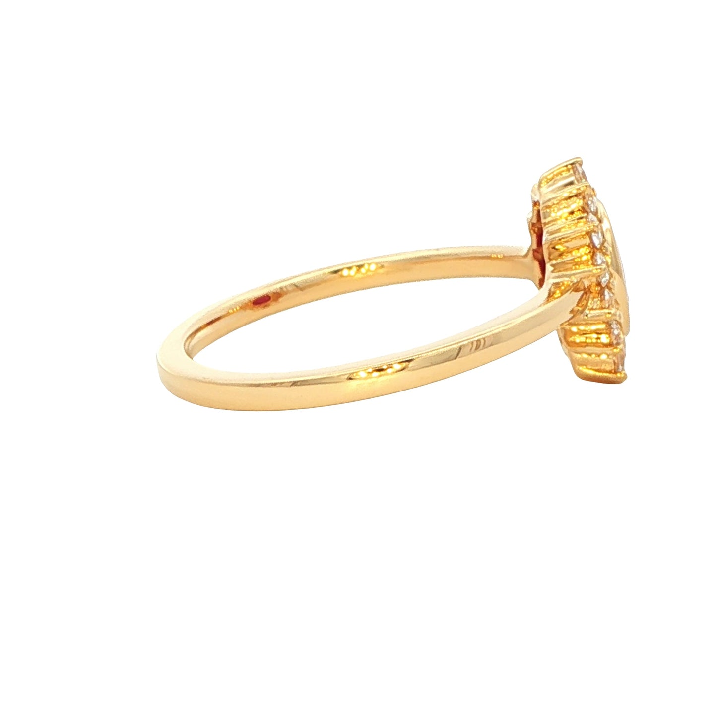 Oval Ruby and round brilliant cut diamond cluster style ring Gardiner Brothers