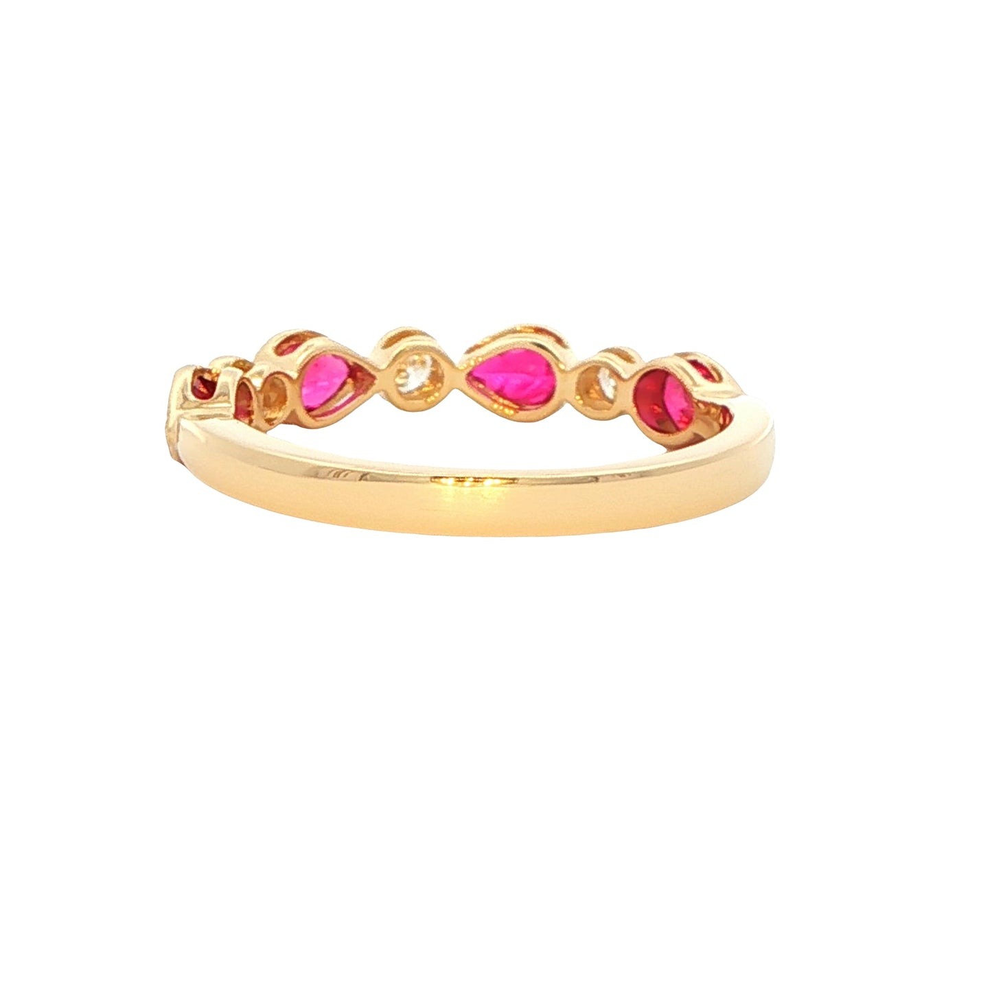 Pear Ruby and Diamond Vintage Style Eternity Ring Gardiner Brothers