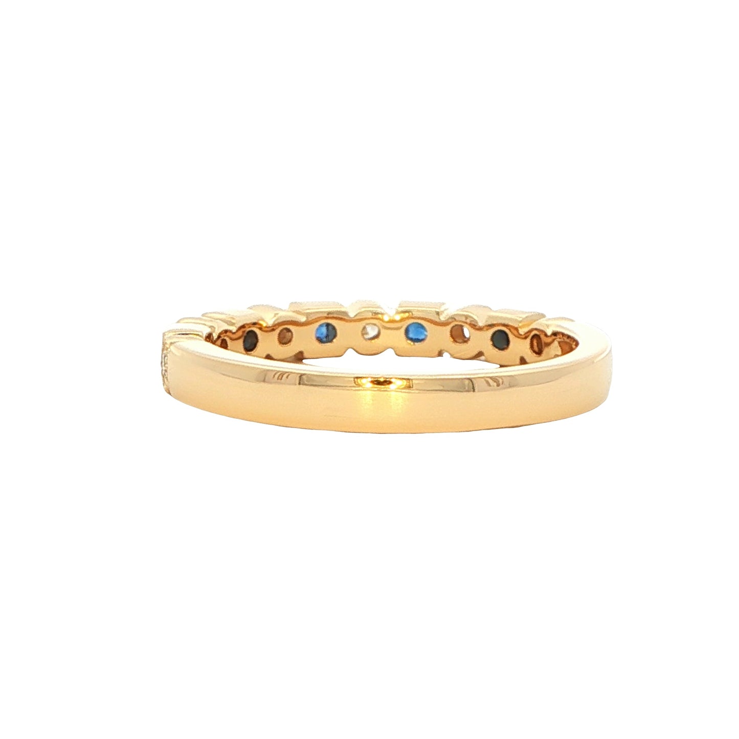 Square Sapphire and Diamond Vintage Style Eternity Ring Gardiner Brothers