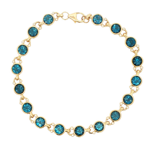 London Blue Topaz and round brilliant cut diamond bracelet Gardiner Brothers