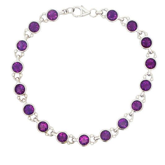Amethyst and round brilliant cut diamond bracelet Gardiner Brothers