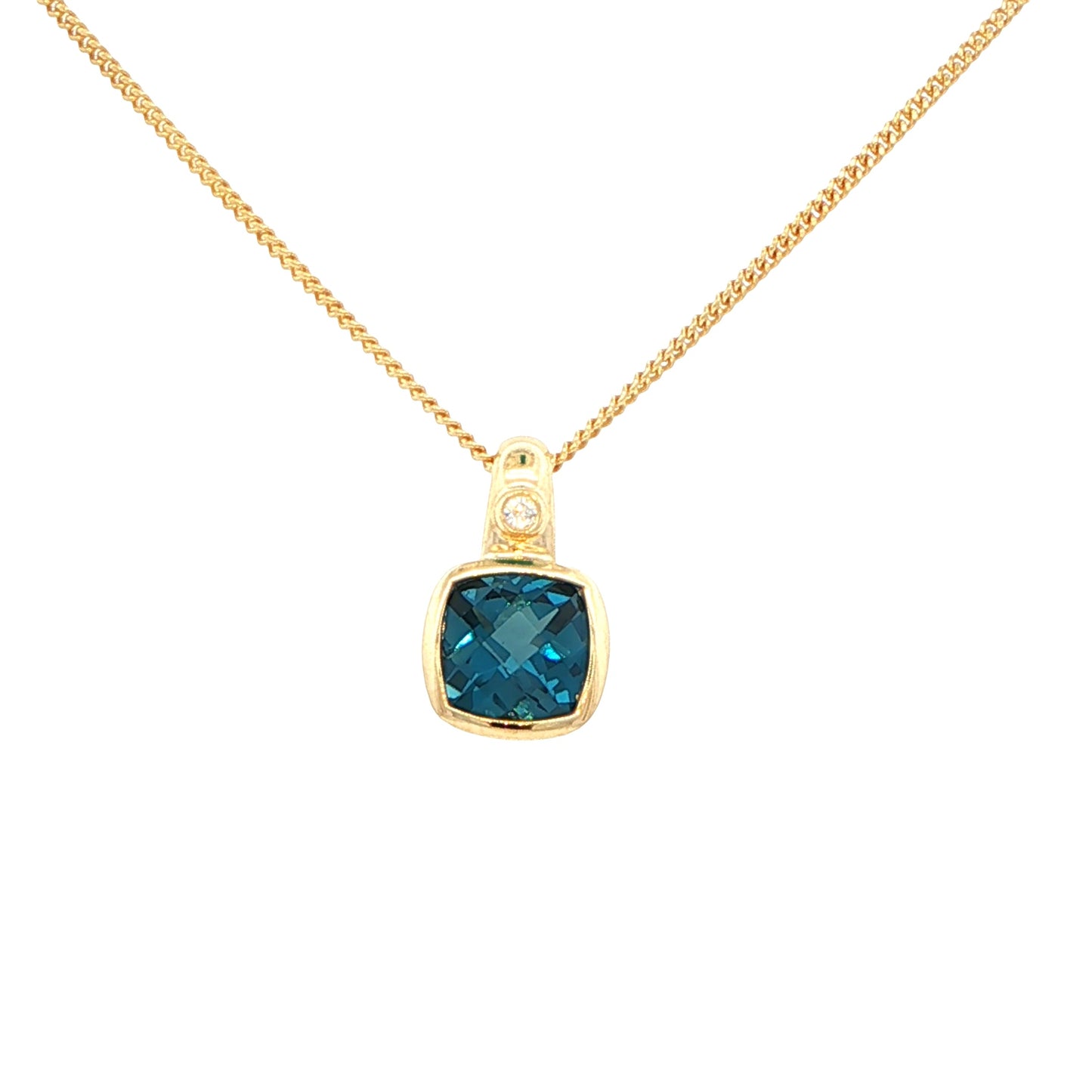 London Blue Topaz and Diamond Pendant Gardiner Brothers