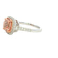 Morganite and Round Brilliant cut Diamond Halo Style Ring