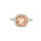 Morganite and Round Brilliant cut Diamond Halo Style Ring Gardiner Brothers