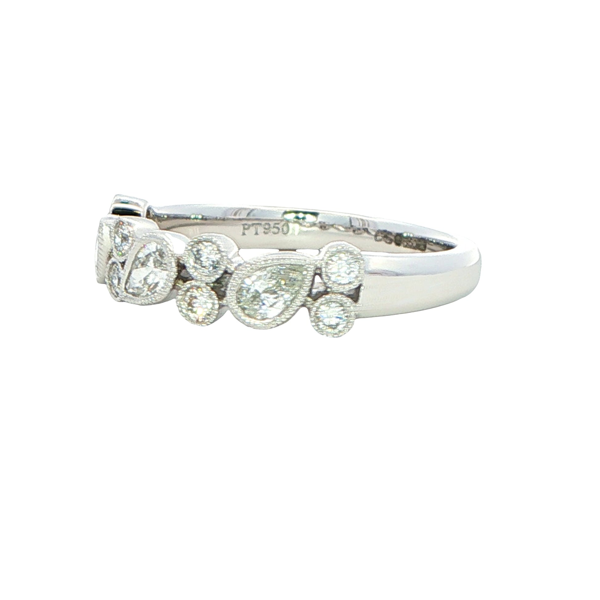 Pear and Round Brilliant Cut Diamond Eternity Ring - 0.48cts Gardiner Brothers