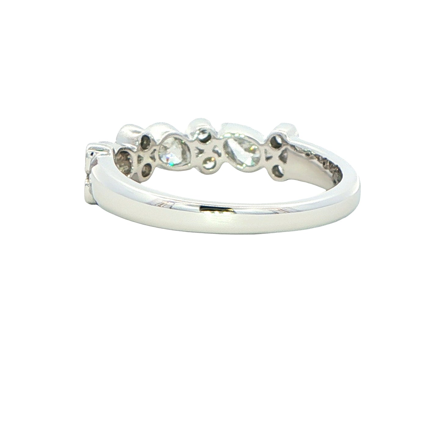 Pear and Round Brilliant Cut Diamond Eternity Ring - 0.48cts