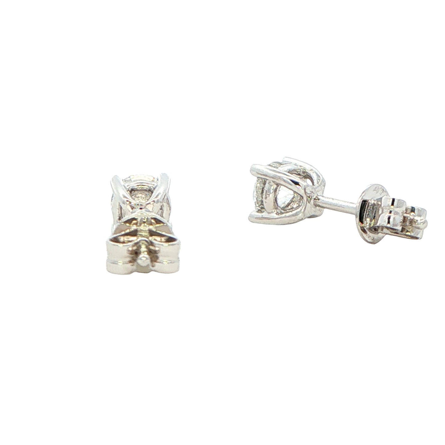 Round brilliant Cut Diamond Solitaire Earrings - 0.80cts