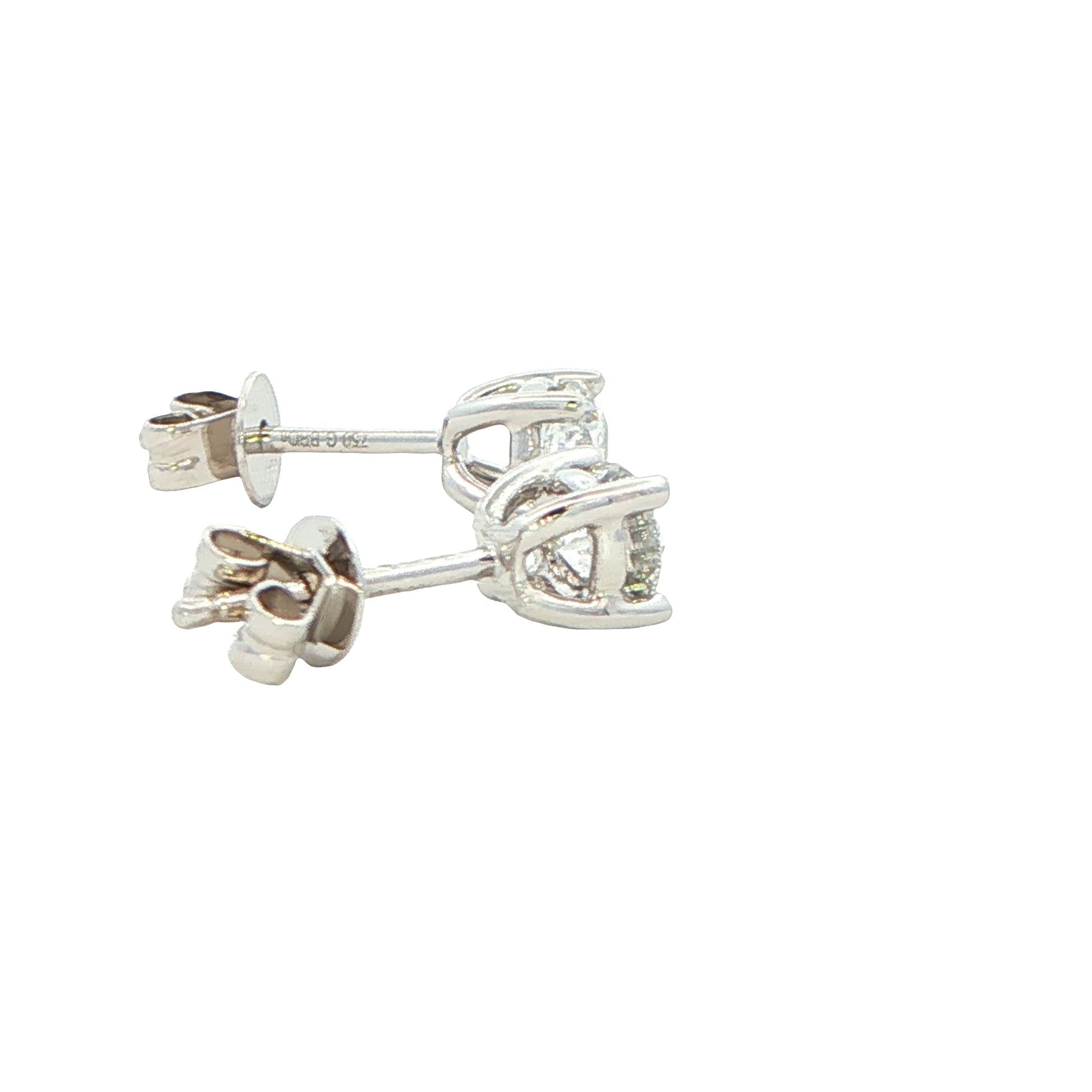 Round brilliant Cut Diamond Solitaire Earrings - 0.80cts Gardiner Brothers