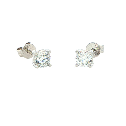 Round brilliant Cut Diamond Solitaire Earrings - 0.80cts Gardiner Brothers