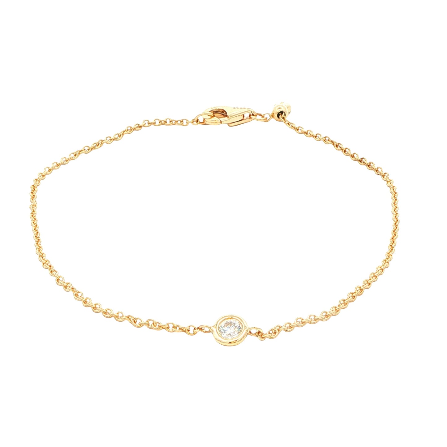 Yellow Gold Single round brilliant cut diamond bracelet