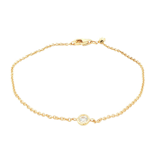 Yellow Gold Single round brilliant cut diamond bracelet Gardiner Brothers
