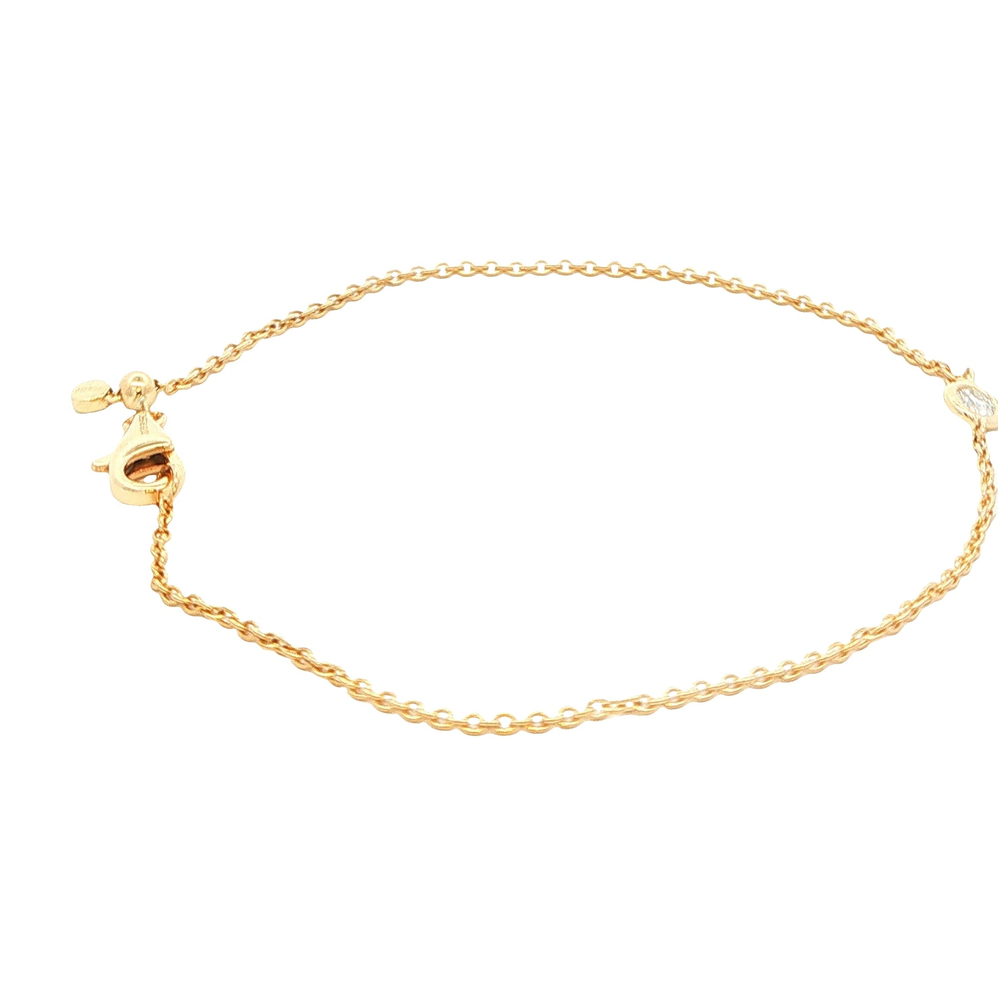 Yellow Gold Single round brilliant cut diamond bracelet Gardiner Brothers