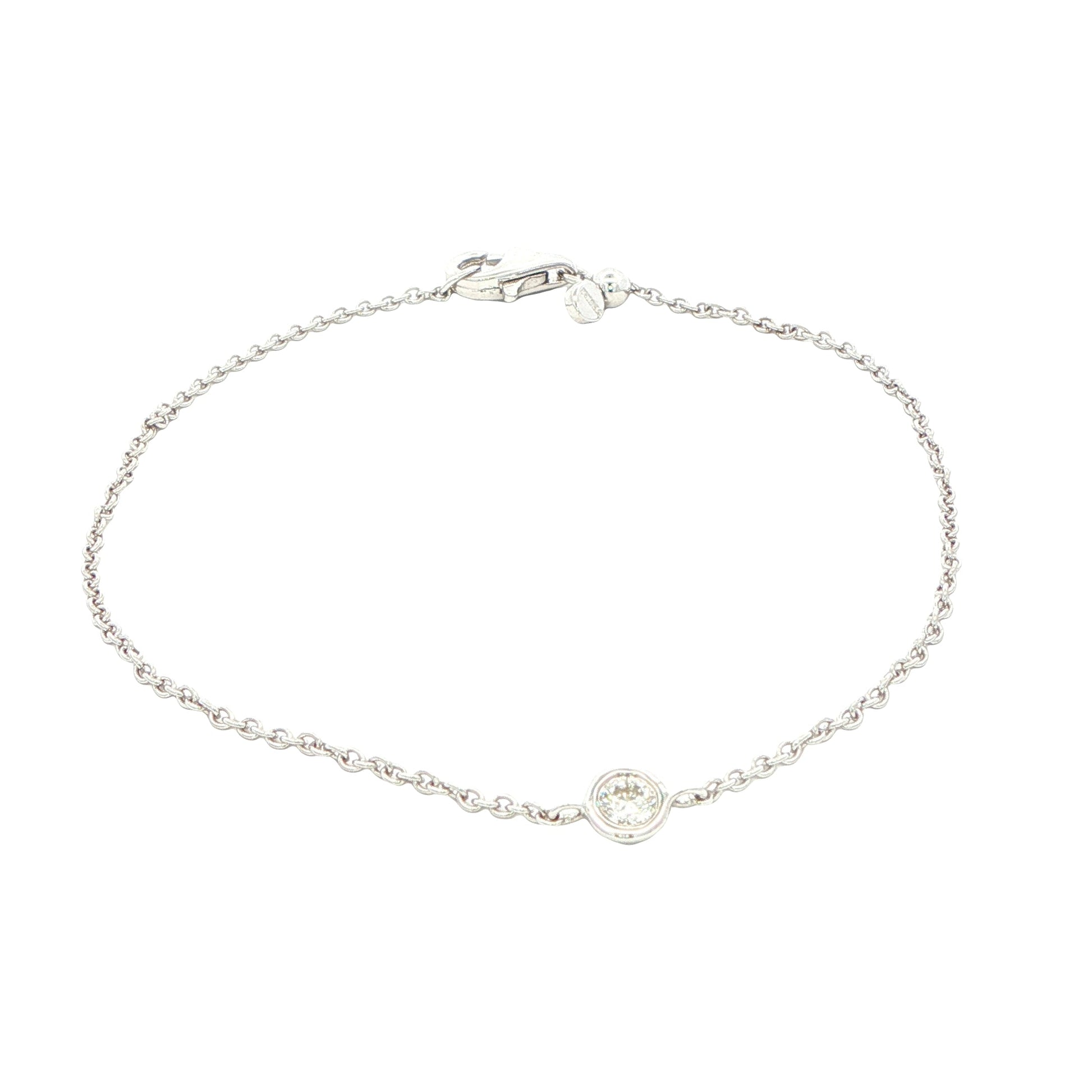 White gold single round brilliant cut diamond bracelet Gardiner Brothers